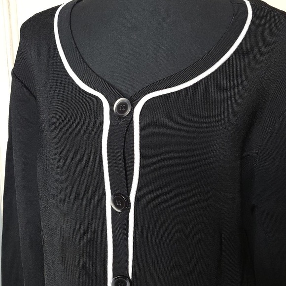 Jones New York Knit Collection Smooth Heavyweight Contrast Trim Cardigan✨️XL - Picture 3 of 12